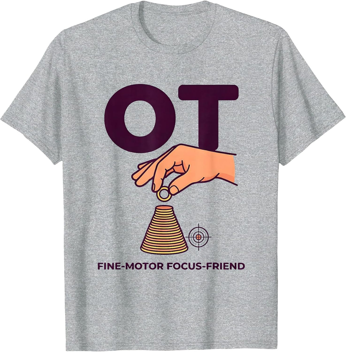 Men's OT Fine-Motor Focus-Friend Occupational Therapy Back T-Shirt - Heather Grey
