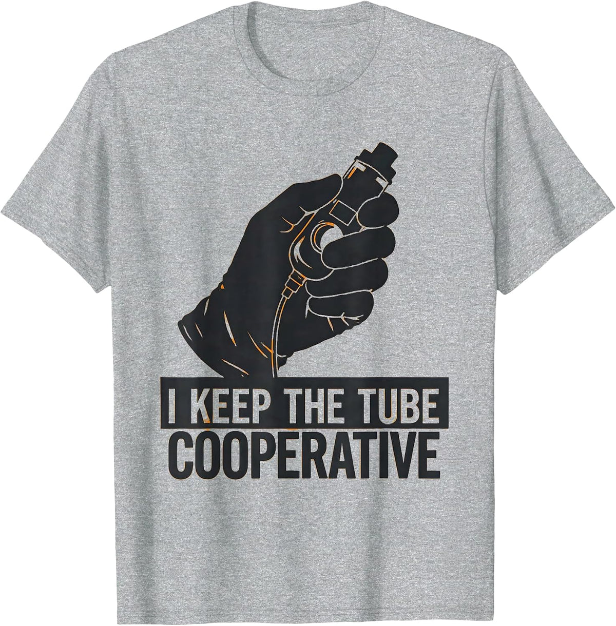 Men's I Keep The Tube Cooperative Funny Respiratory Therapist RT T-Shirt - Heather Grey
