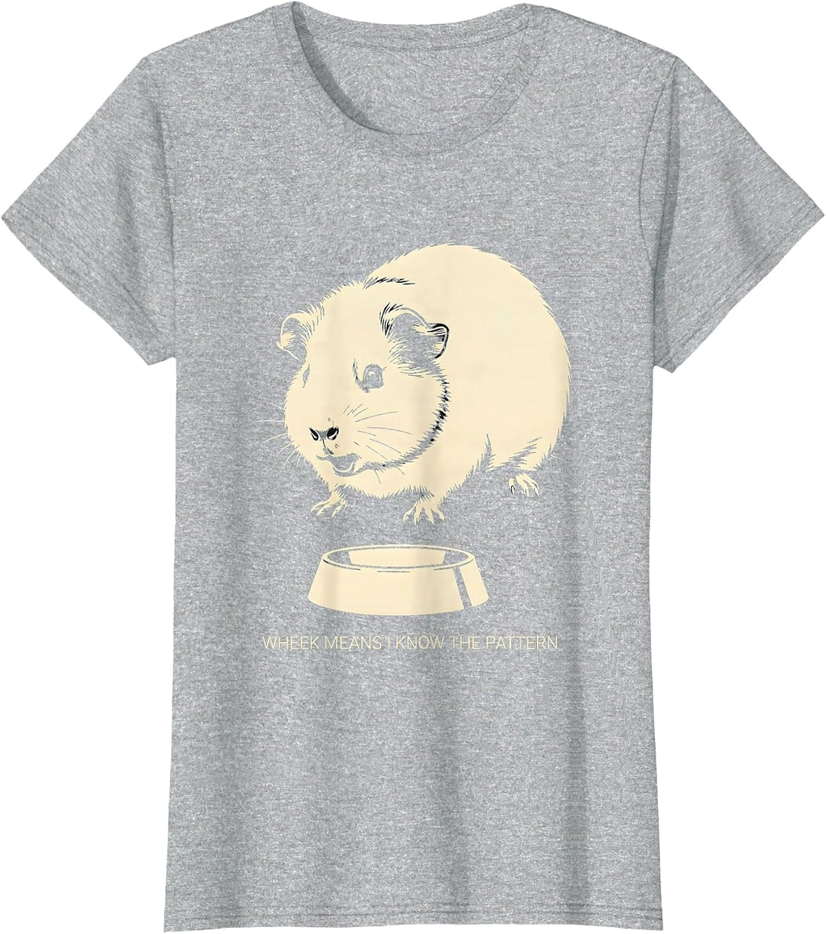 Women's Wheek Means I Know The Pattern Funny Guinea Pig Lover Pet T-Shirt - Heather Grey