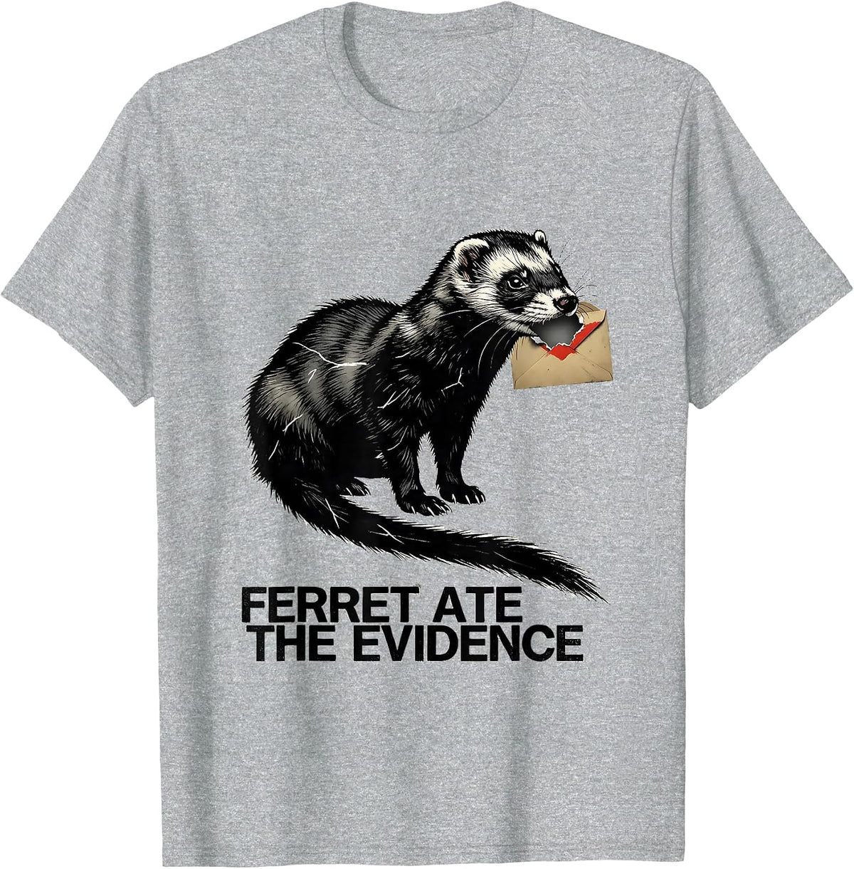 Men's Ferret Ate The Evidence Funny Ferret Lover Gift T-Shirt - Heather Grey