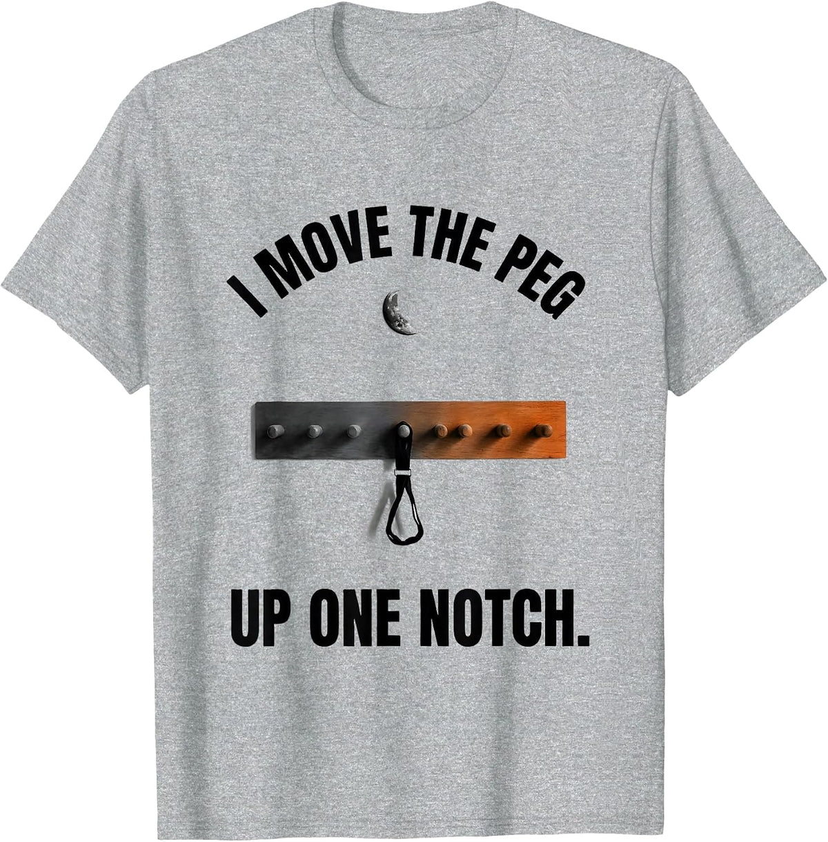 Men's I Move The Peg Up One Notch Funny Physical Therapy Halloween T-Shirt - Heather Grey
