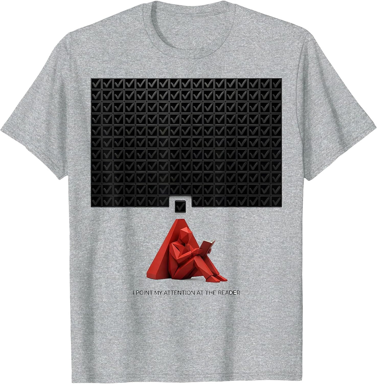 Men's I Point My Attention At The Reader Geometric Dyslexia T-Shirt - Heather Grey