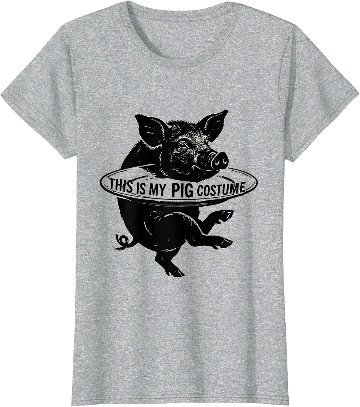 Women's This Is My Pig Costume Funny Pig Lover Halloween Costume T-Shirt - Heather Grey