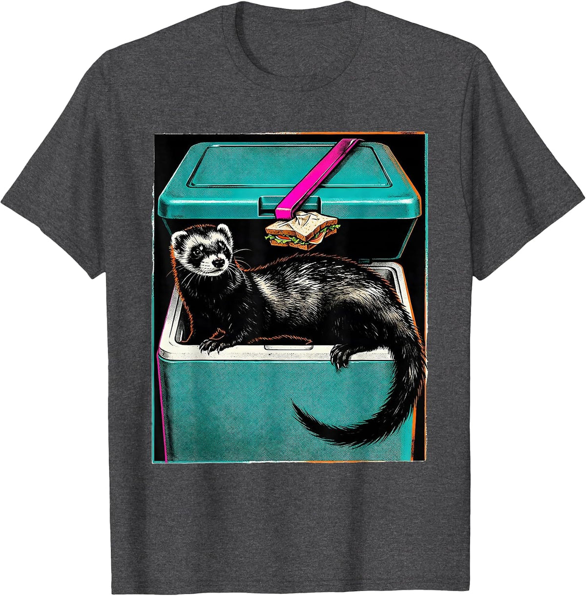 Ferret Cooler Escape Funny Ferret Lover Gift T-Shirt - Dark Heather Grey