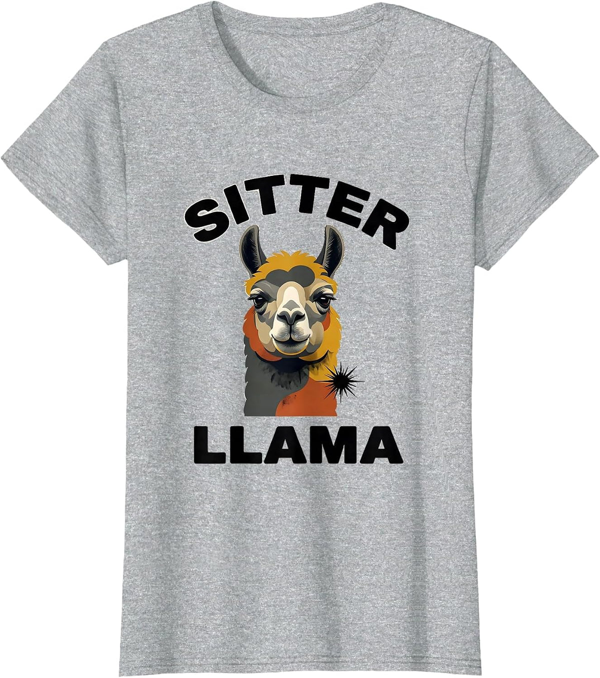 Sitter Llama Midcentury Modern Funny Llama Alpaca Lover Gift T-Shirt - Heather Grey