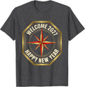 Men's Welcome 2027 Happy New Year Party Host Family Matching T-Shirt - Dark Heather Grey