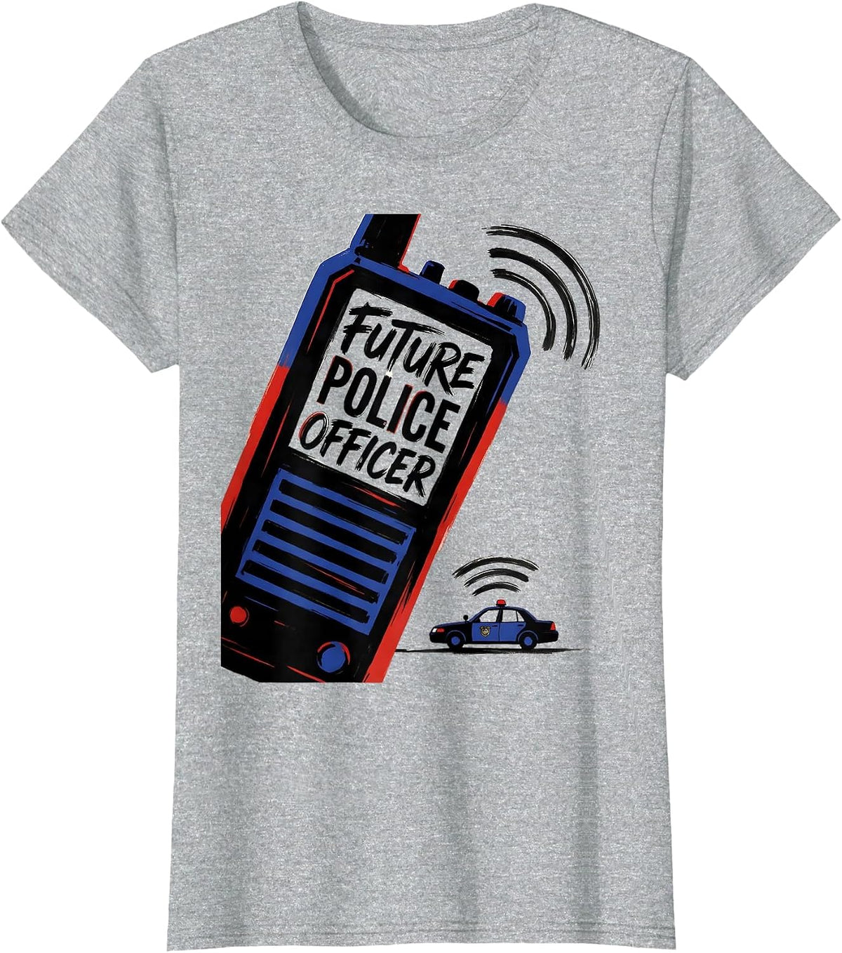 Women's Future Police Officer Sign Painter Playtime Costume Role T-Shirt - Heather Grey