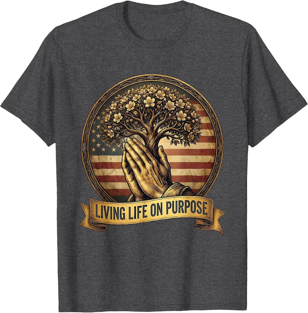 Living Life On Purpose Occupational Therapy Design T-Shirt - Dark Heather Grey