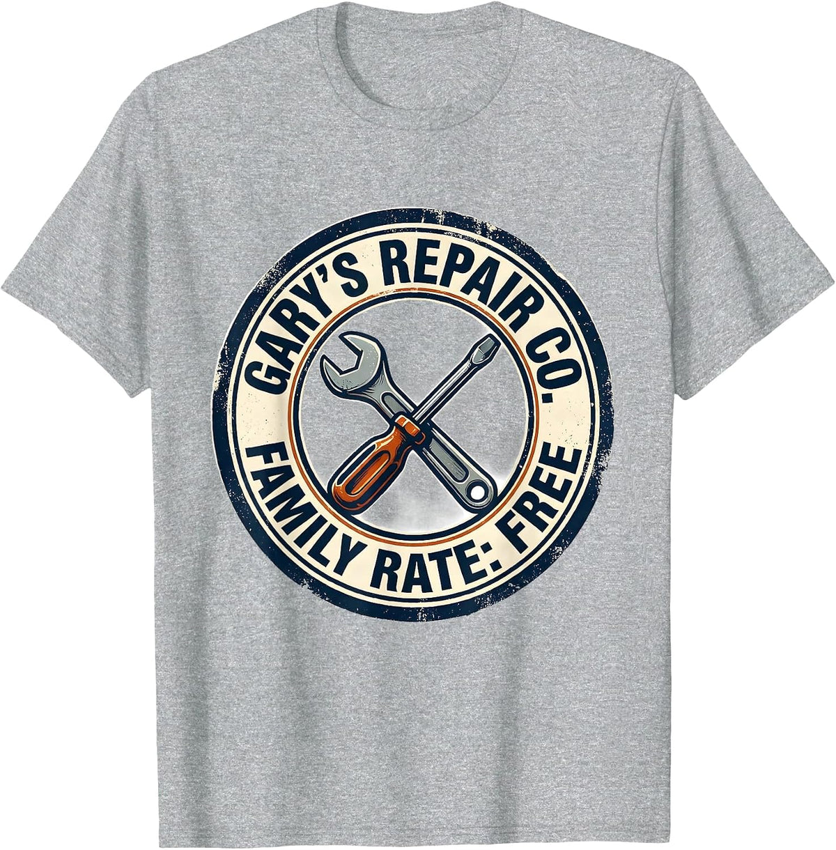 Men's Gary's Repair Co. Family Rate Free Funny Handyman Gift T-Shirt - Heather Grey