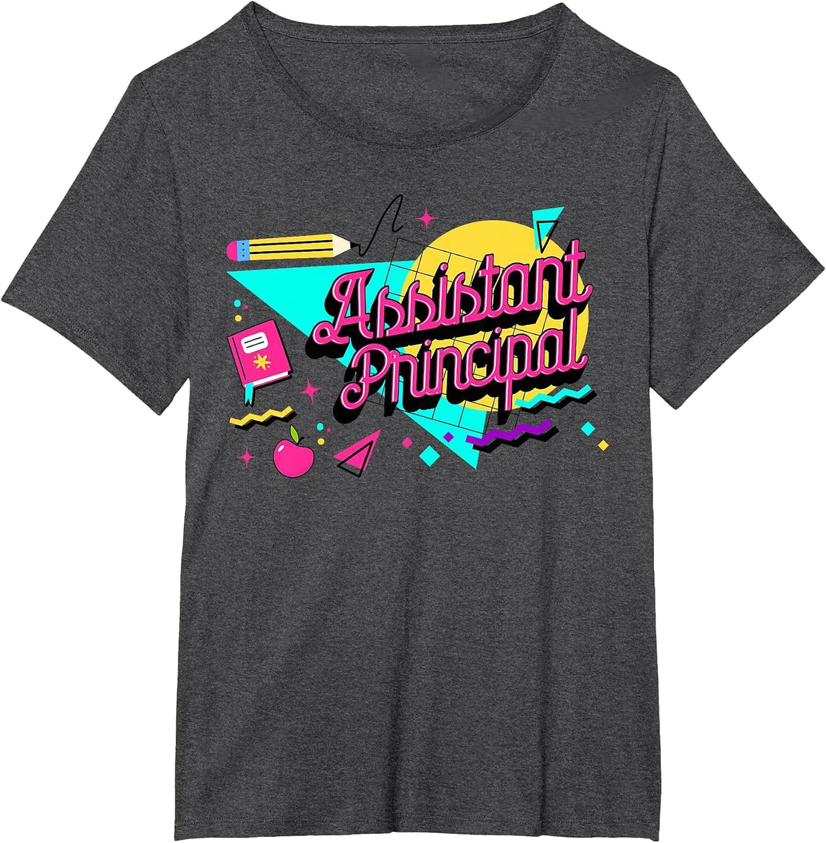 Assistant Vice Principal School Head Teacher 90s Retro T-Shirt - Dark Heather Grey