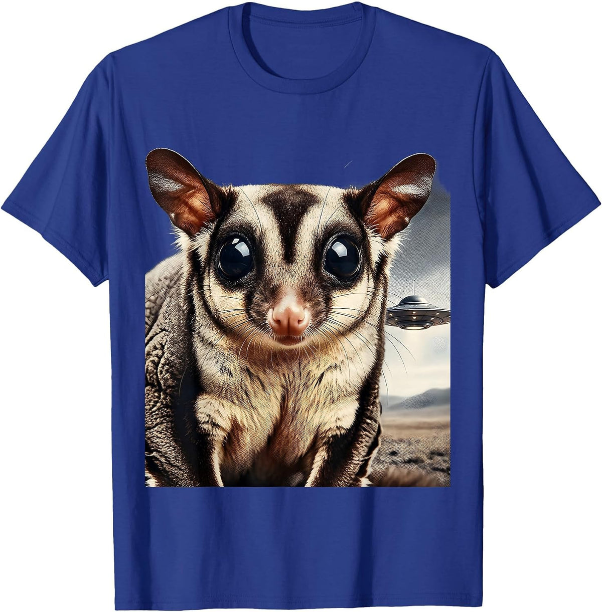Men's Sugar Glider UFO Humor Sci-Fi Animal Lover Gift T-Shirt - Royal Blue