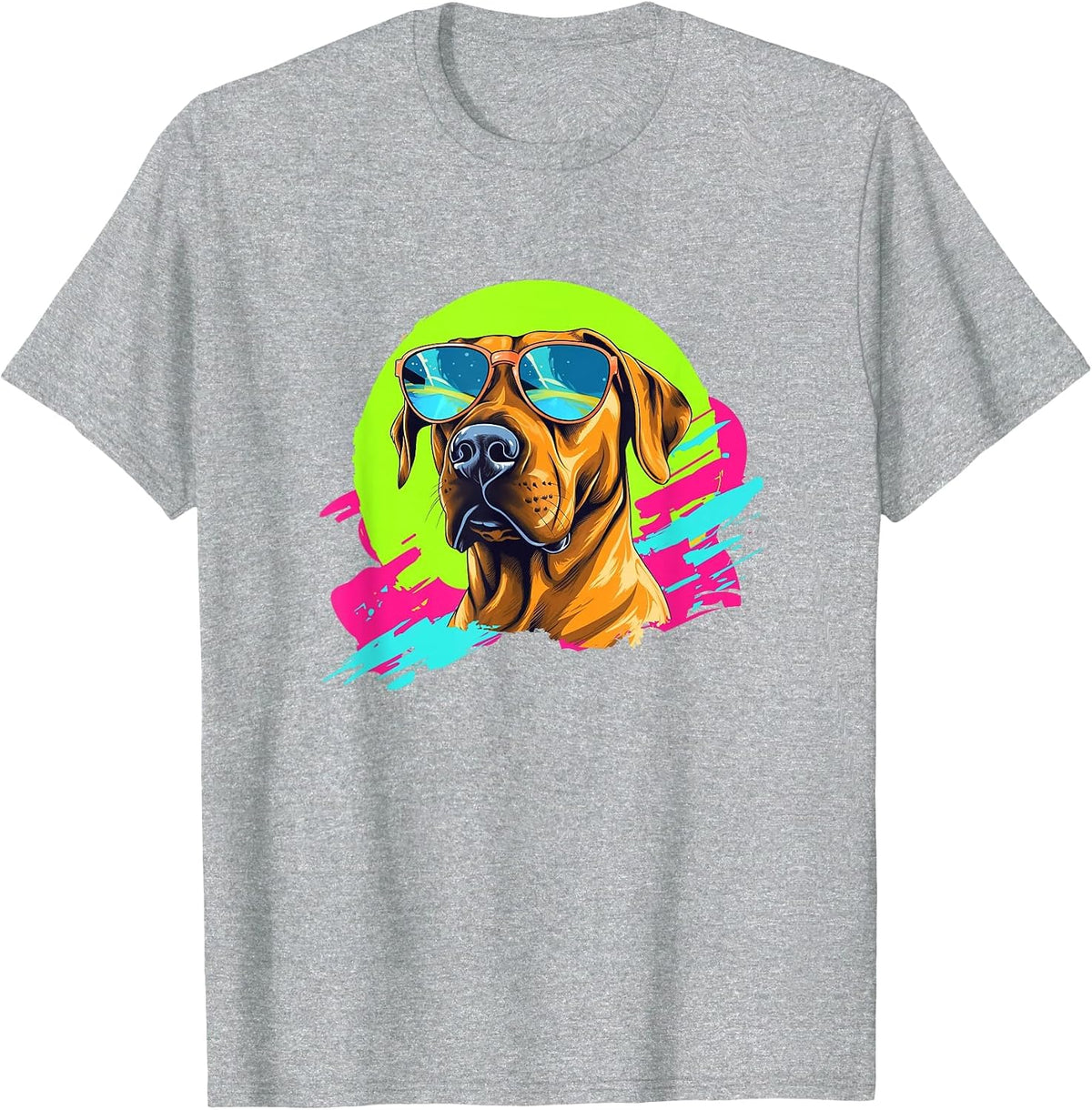 Funny Retro Vintage 80s Rhodesian Ridgeback Ridgie Lover T-Shirt - Heather Grey