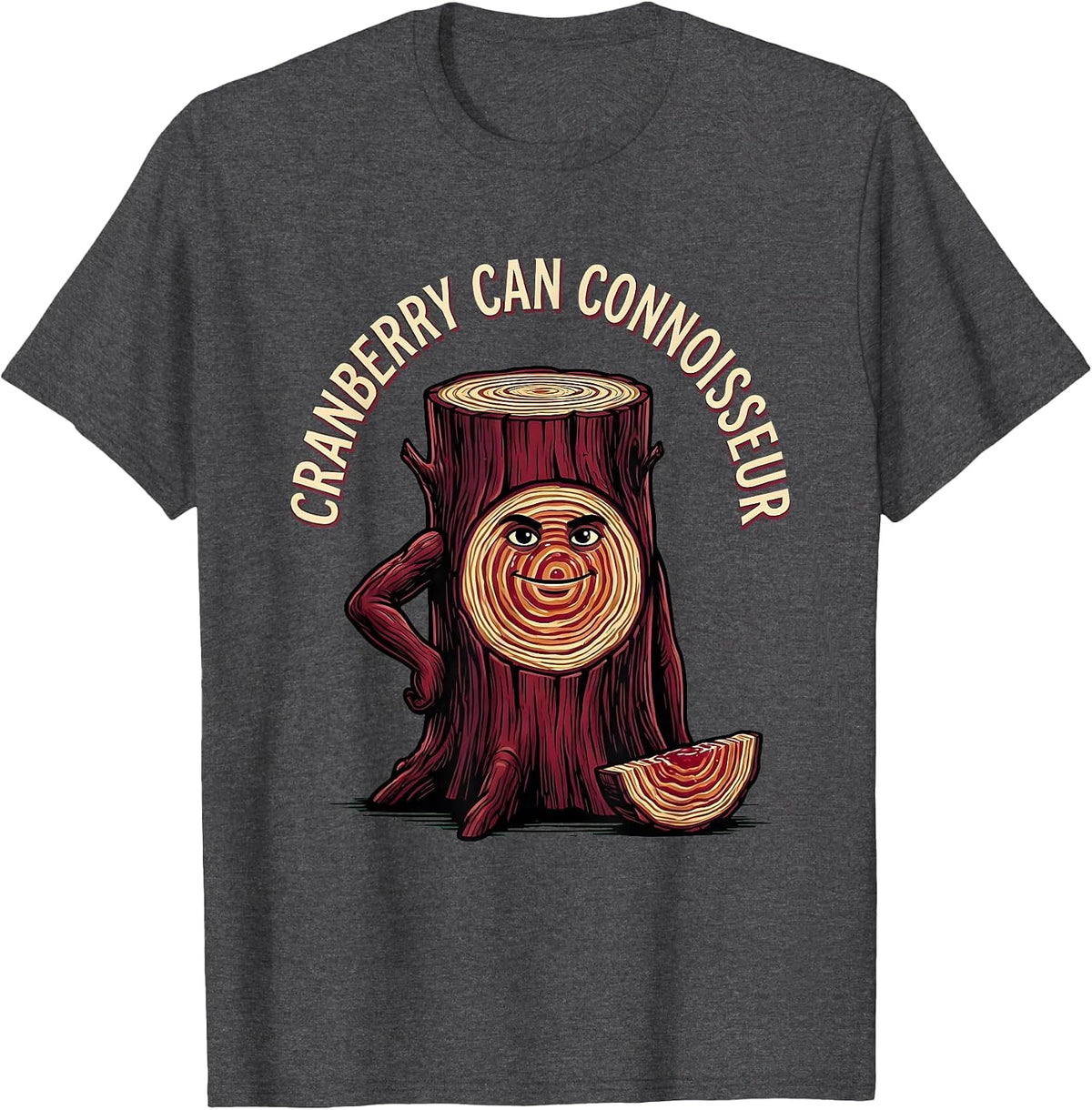 Cranberry Can Connoisseur Funny Thanksgiving Canned T-Shirt - Dark Heather Grey