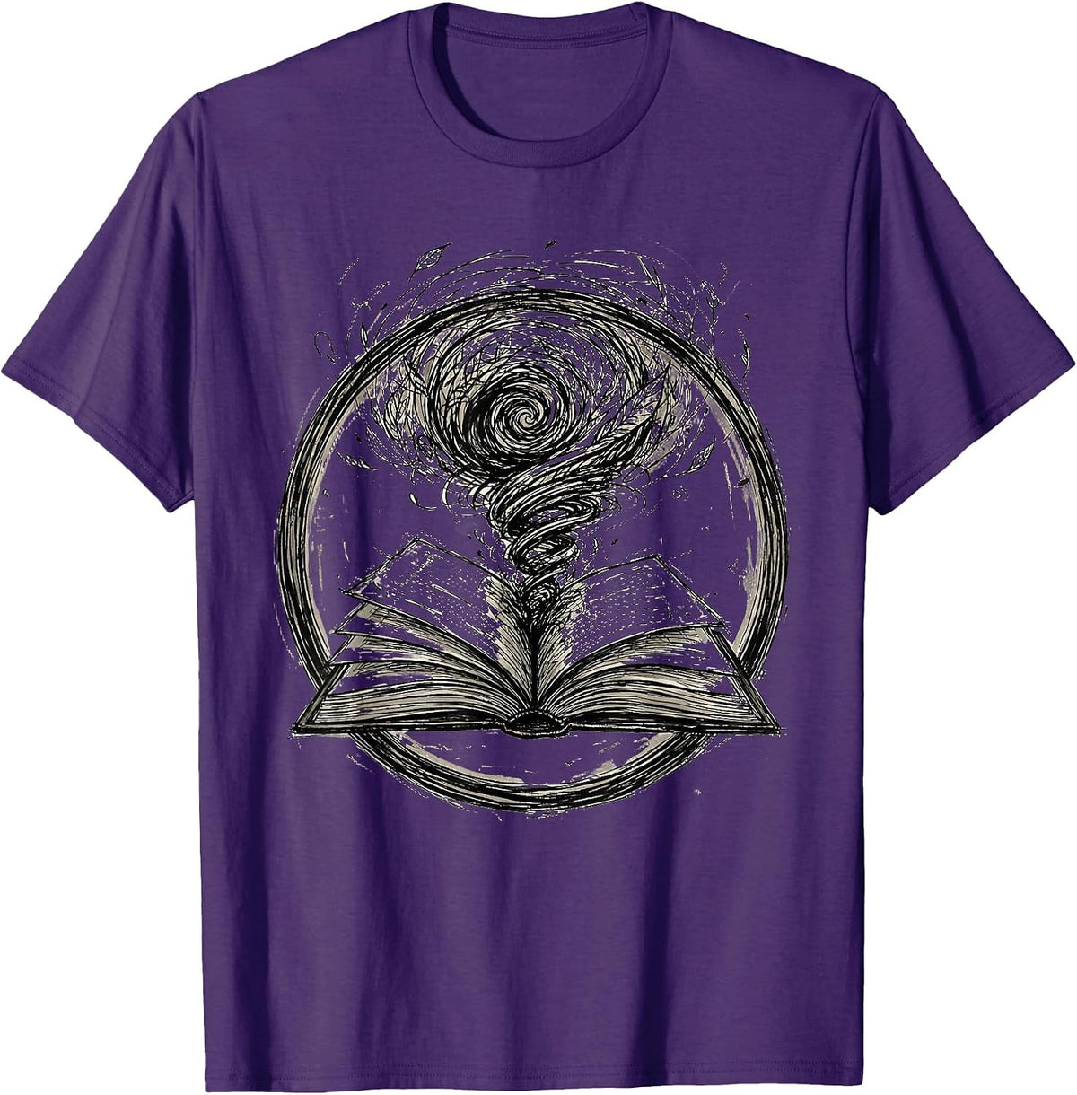 Men's Dyslexia Awareness Open Book Floating Letters T-Shirt - Purple