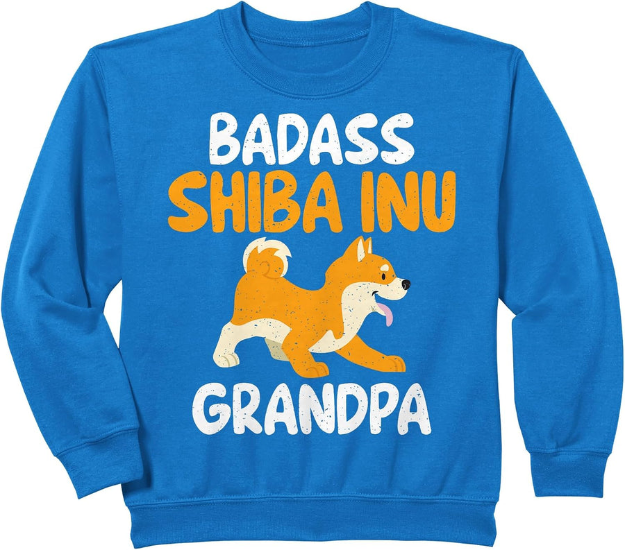 Badass Shiba Inu Grandpa Sweatshirt - Royal Blue