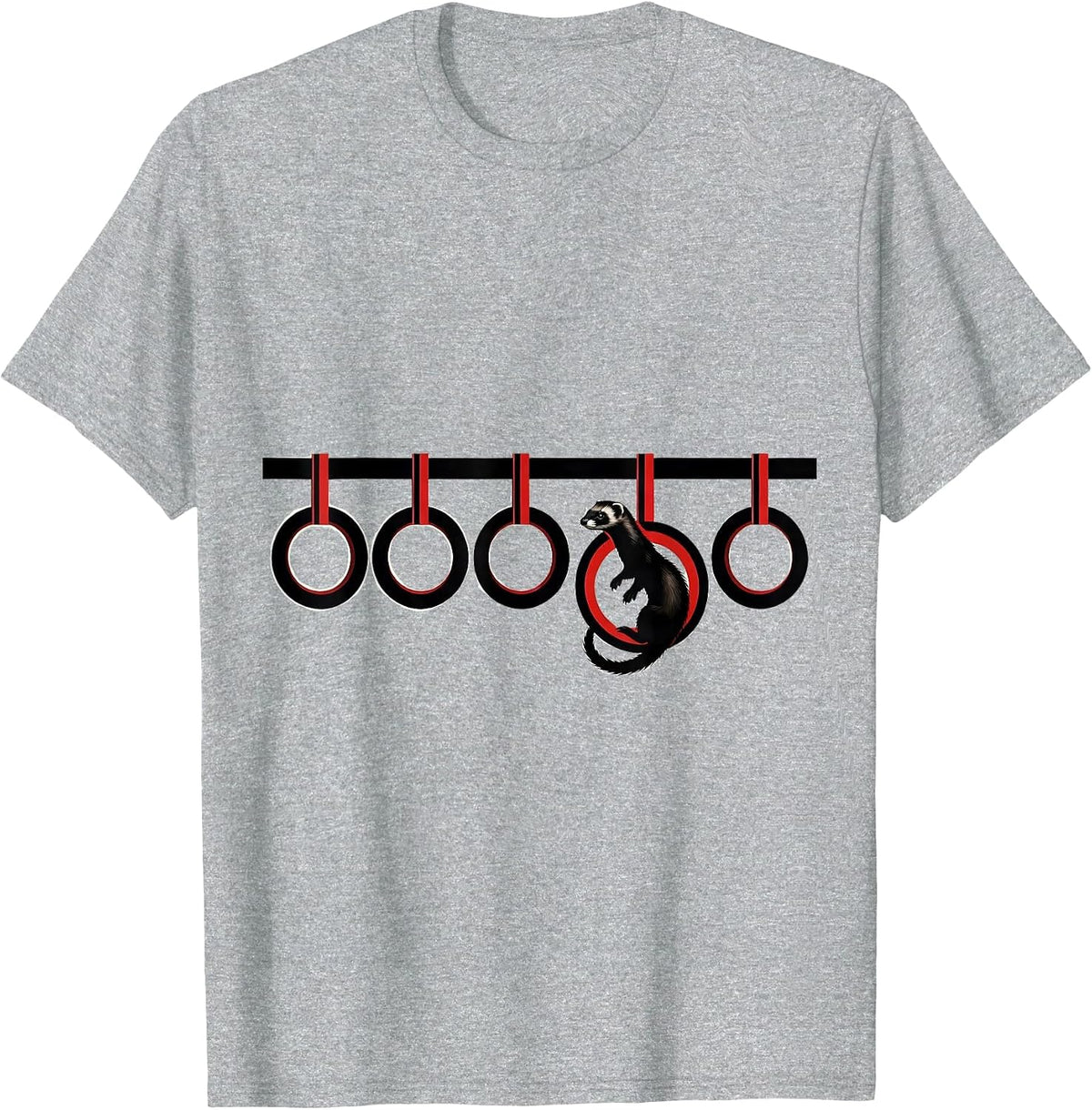 Men's Ferret Rail Ring Coiled Ferret Humor Christmas T-Shirt - Heather Grey