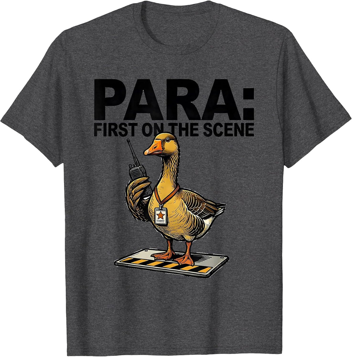 Para First On The Scene Funny Paraprofessional SPED Teacher T-Shirt - Dark Heather Grey