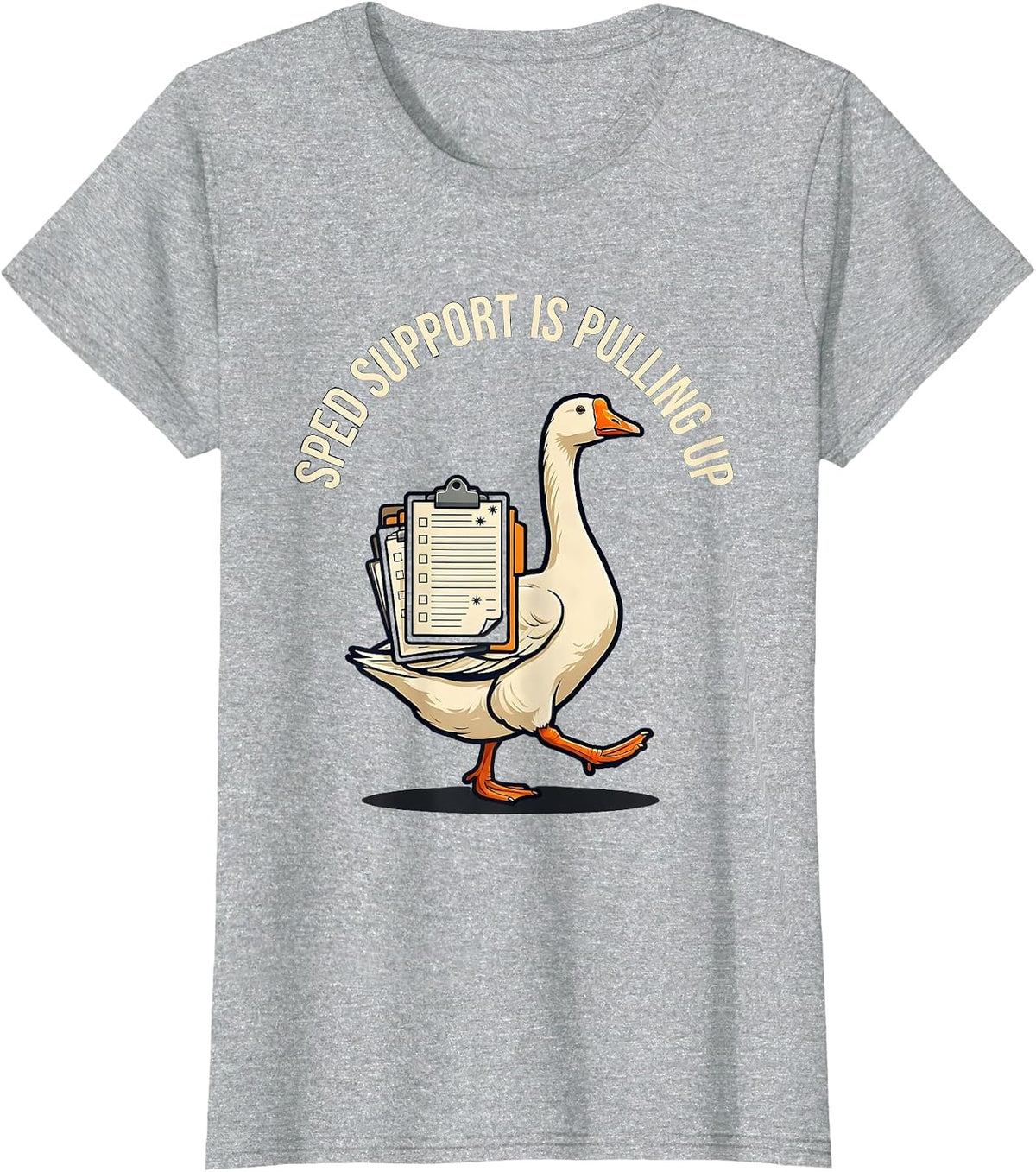 Women's SPED Support Is Pulling Up Funny Special Education Teacher T-Shirt - Heather Grey