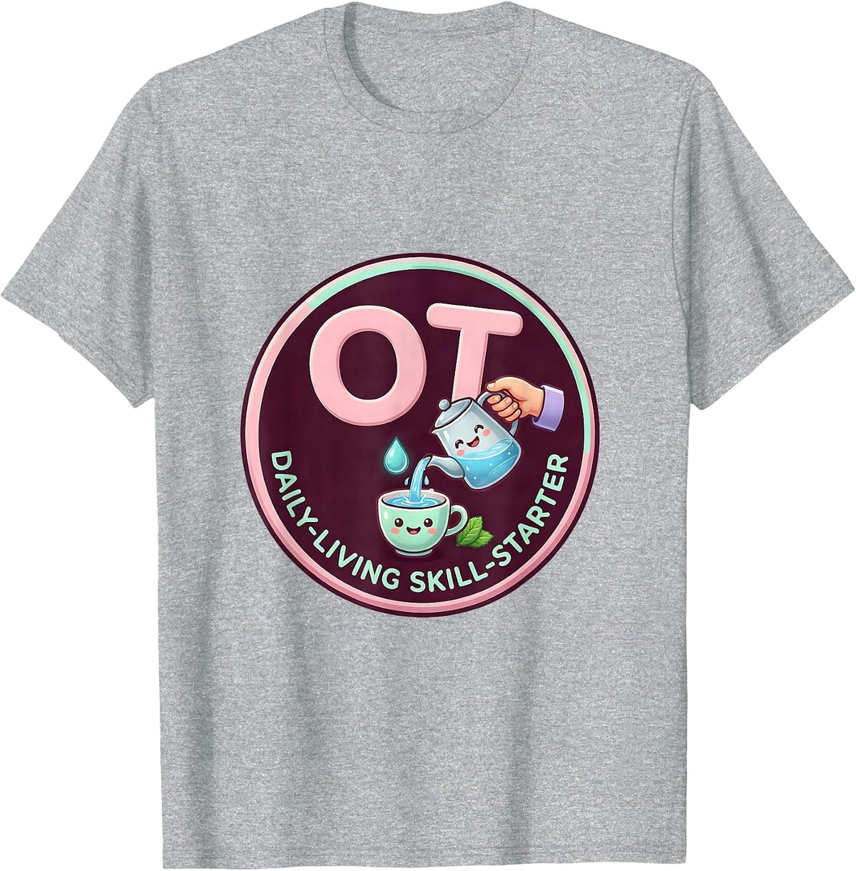 Men's OT, Daily-Living Skill-Starter Cute Kawaii Occupational T-Shirt - Heather Grey