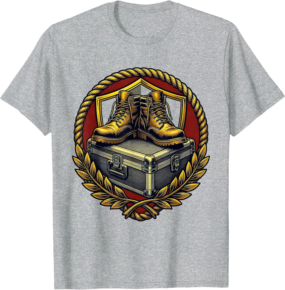 Men's Worn Work Boots and Toolbox Blue Collar Graphic T-Shirt - Heather Grey
