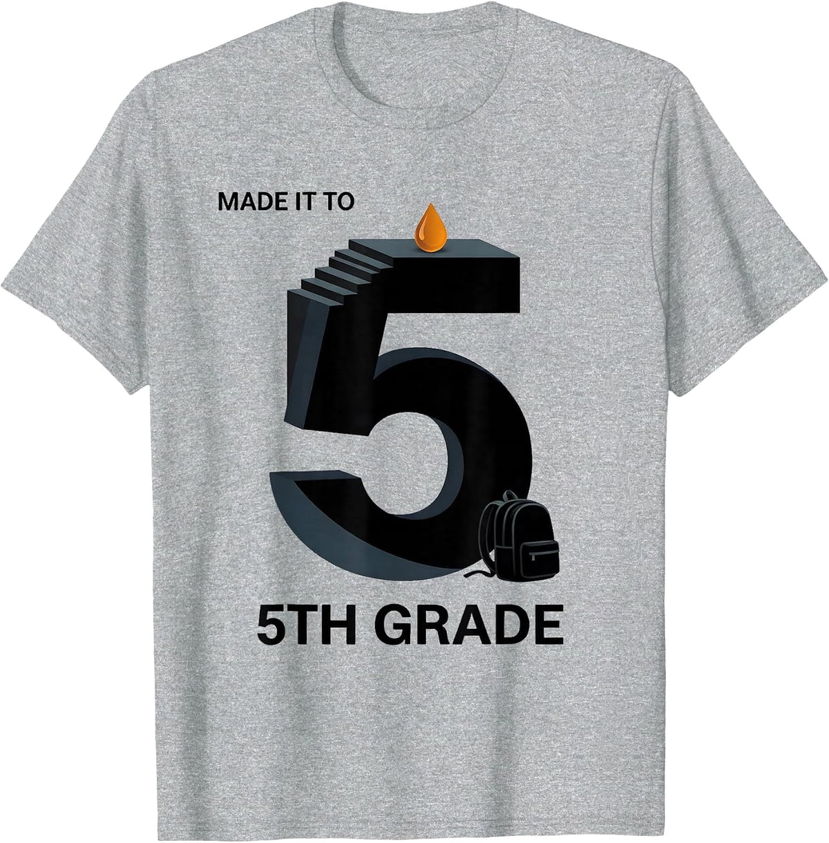 Men's Made It To 5th Grade Groovy Back To School First Day of T-Shirt - Heather Grey