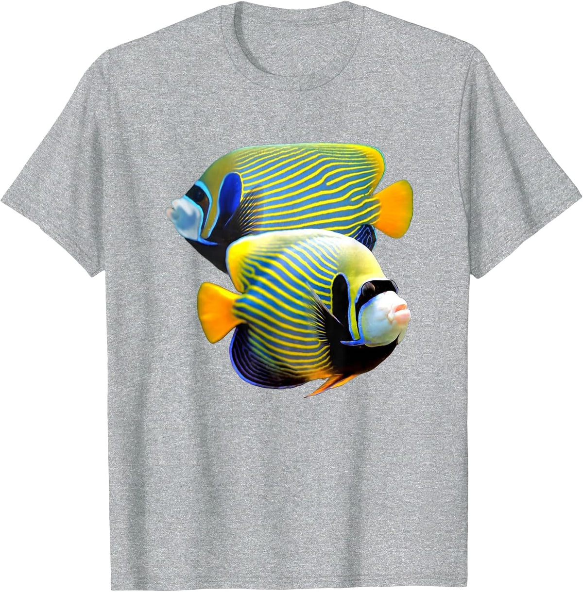 Emperor Angelfish Marine Fish Saltwater Angelfish Ocean Fish T-Shirt - Heather Grey