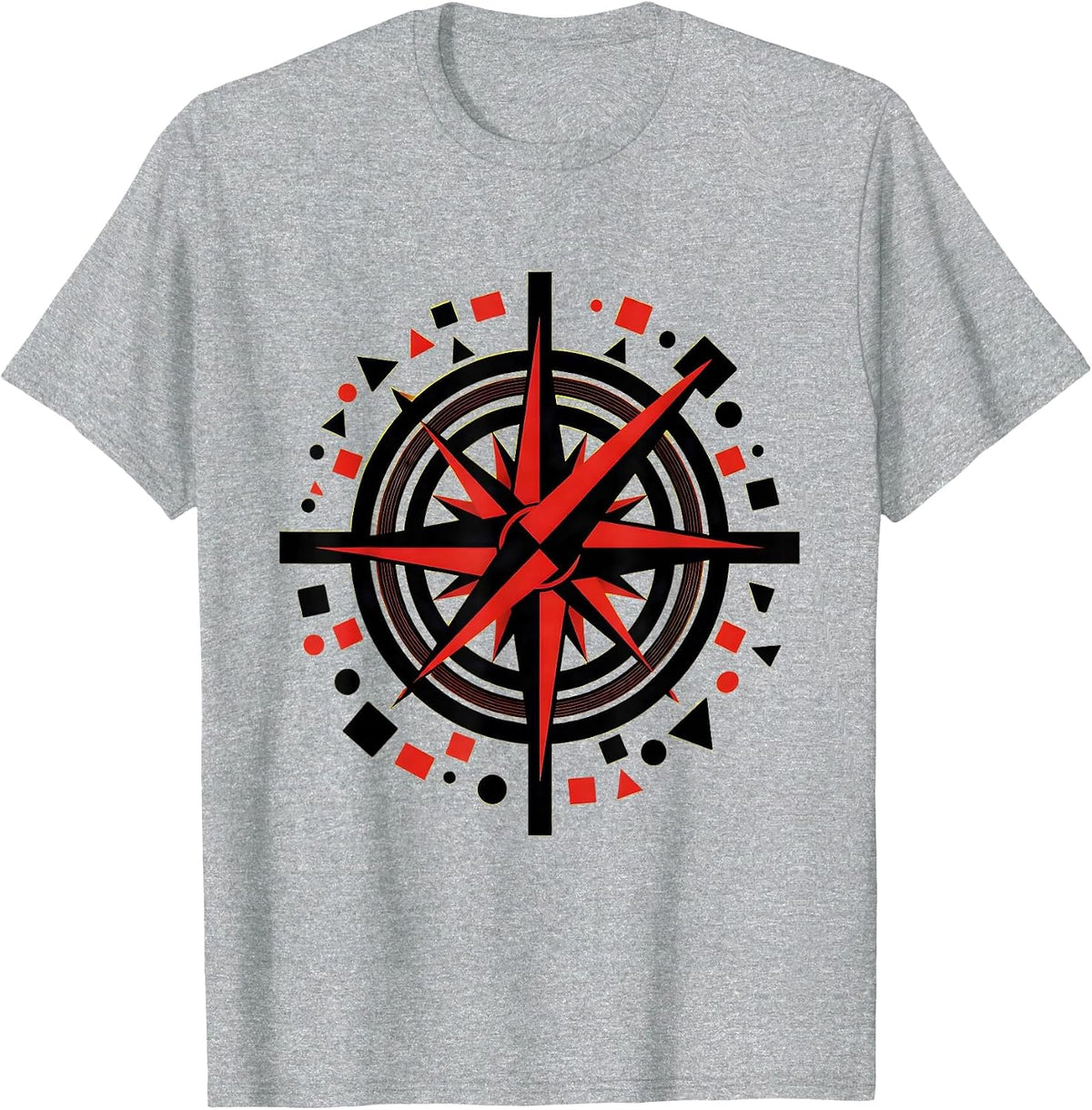 Men's Dyslexia Awareness Spinning Compass Alphabet Art T-Shirt - Heather Grey