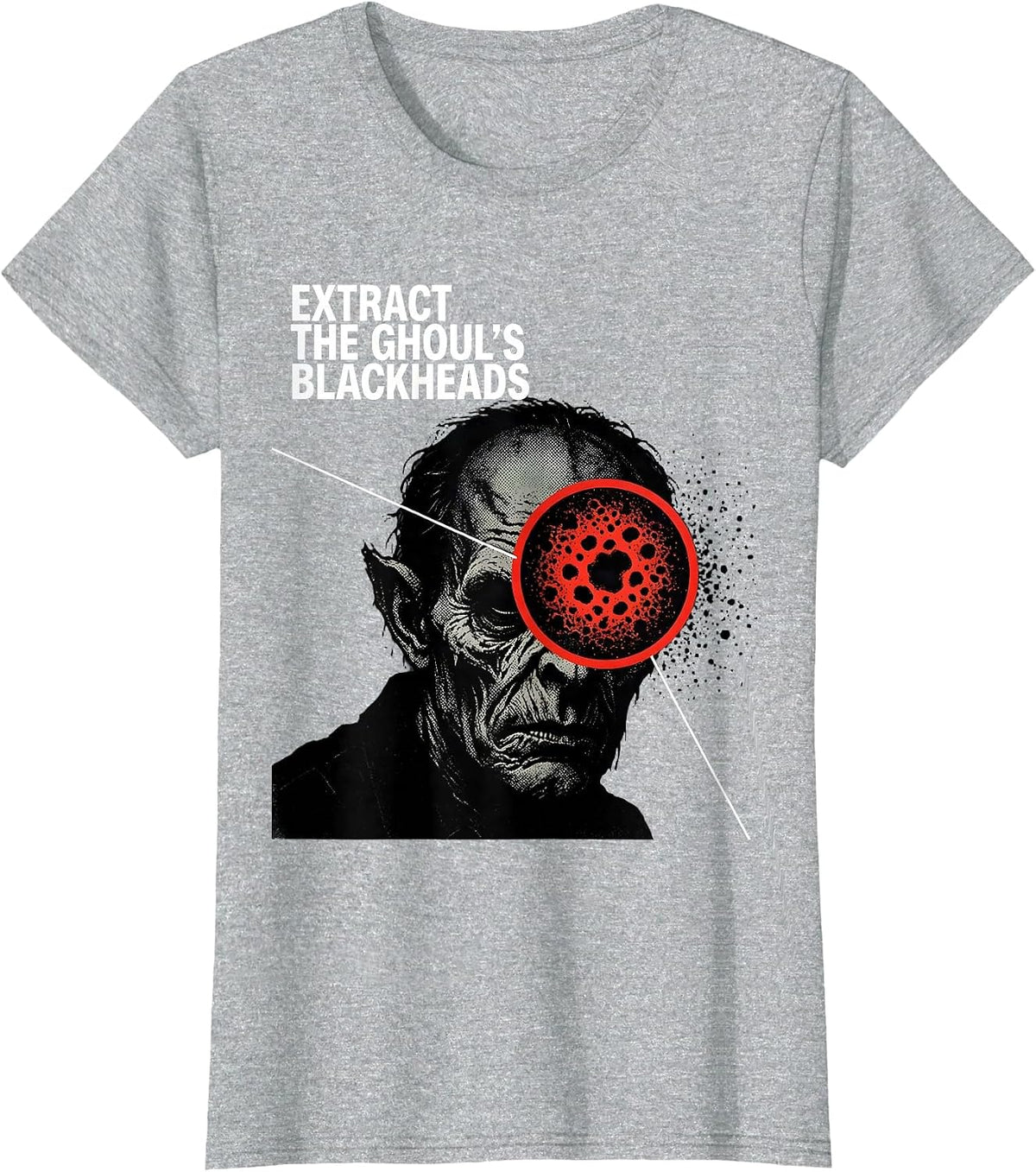 Women's Extract The Ghoul's Blackheads Funny Dermatology Halloween T-Shirt - Heather Grey
