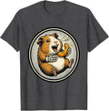 Men's Retro Cartoon Guinea Pig Sealed Badge Pet Lover Humor T-Shirt - Dark Heather Grey