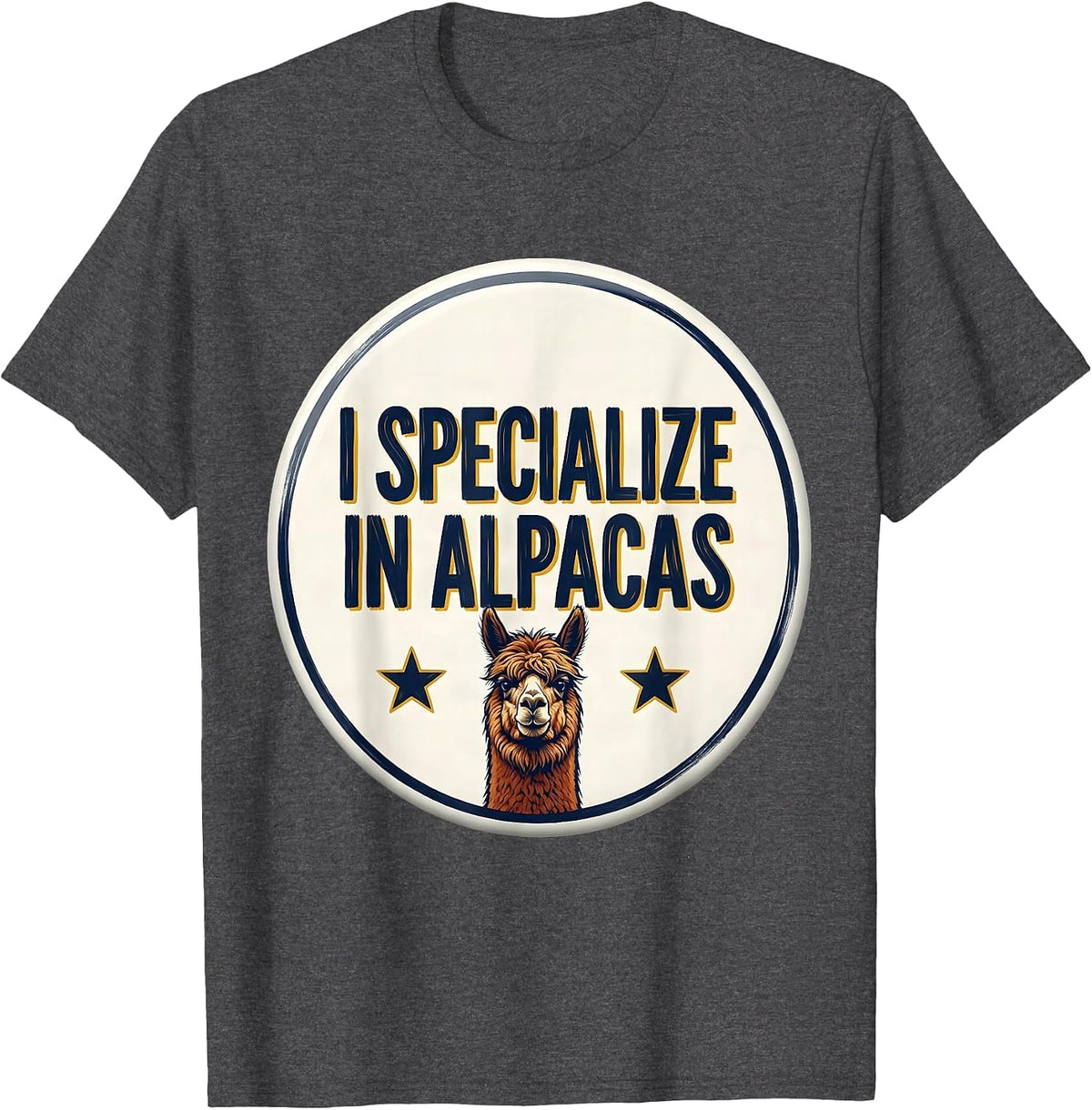 I Specialize In Alpacas Funny Alpaca Lover Novelty Humor T-Shirt - Dark Heather Grey