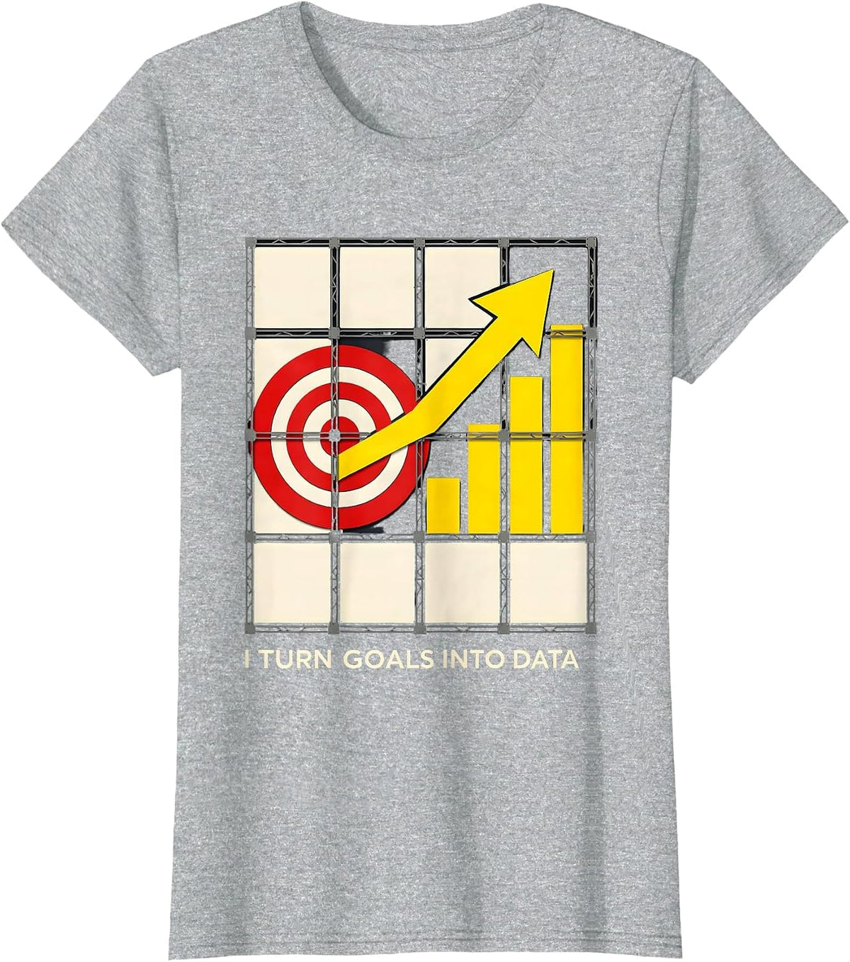 Women's I Turn Goals Into Data Stencil Graphic Special Education T-Shirt - Heather Grey