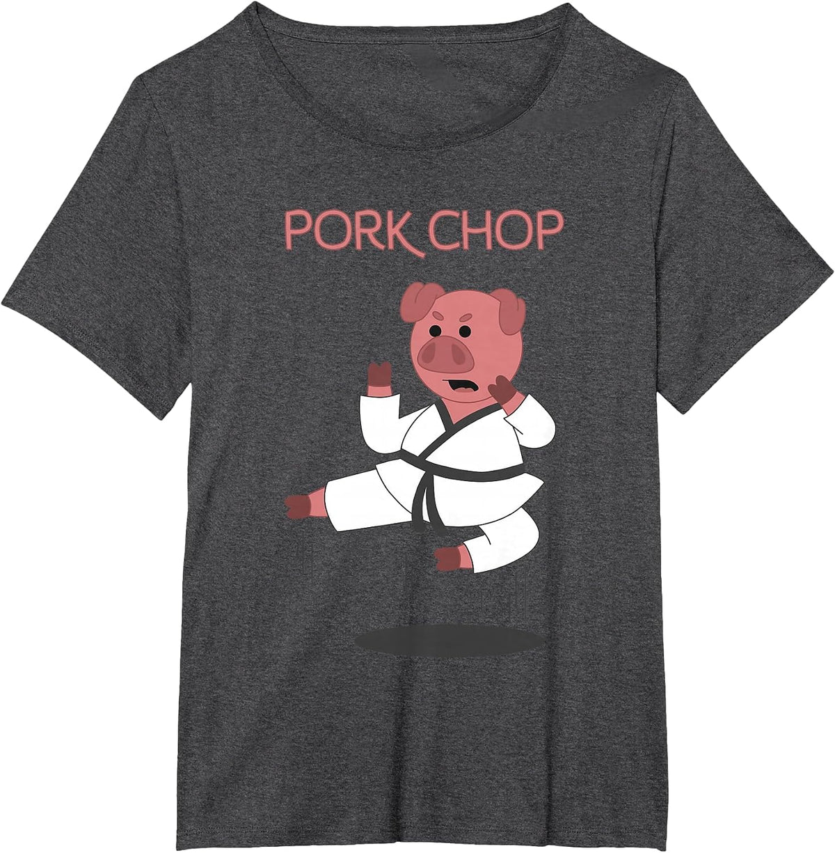 Pork Chop - Funny Pig Karate Pun T-Shirt T-Shirt - Dark Heather Grey