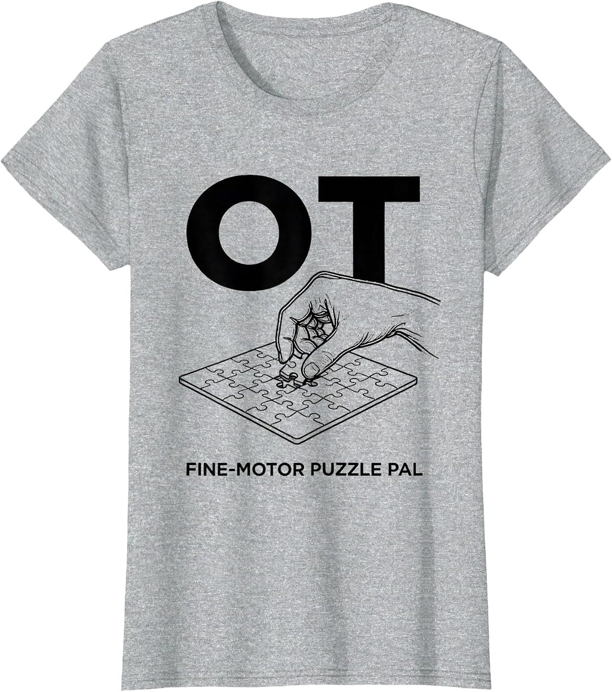 Women's OT Fine-Motor Puzzle Pal Occupational Therapy OT Assistant T-Shirt - Heather Grey