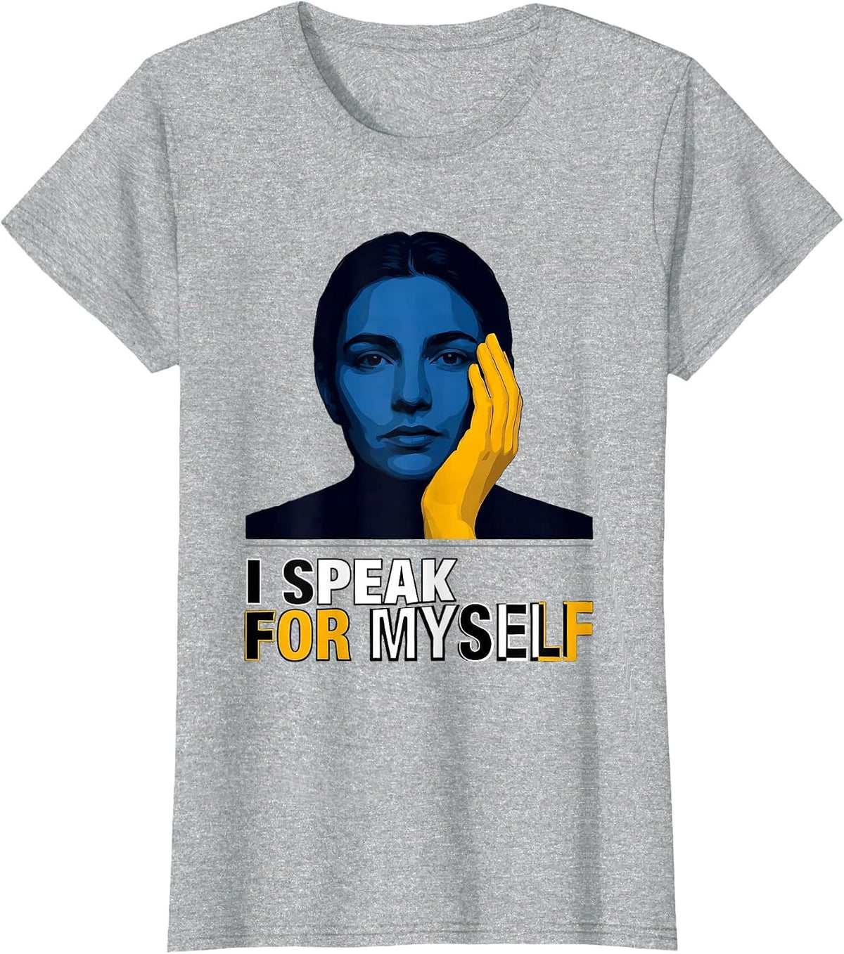 Women's I Speak For Myself Uplifting Down Syndrome Awareness Homie T-Shirt - Heather Grey