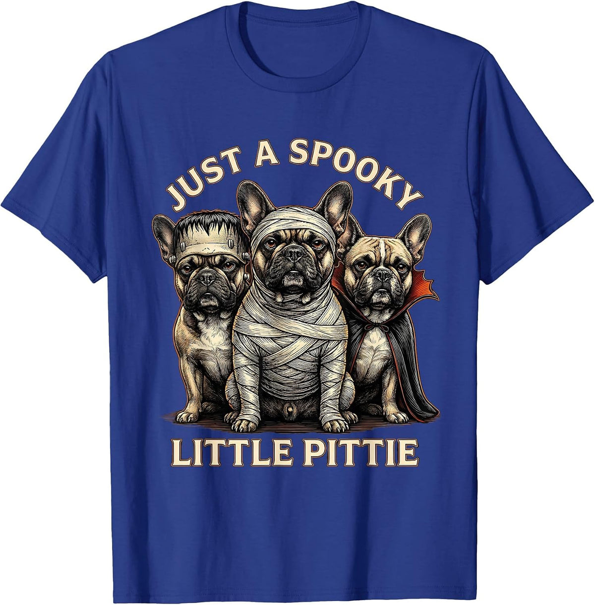 Men's Just A Spooky Little Pittie Funny Halloween Pitbull Dog T-Shirt - Royal Blue