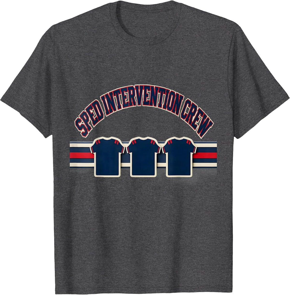 SPED Intervention Crew Sports Special Education Teacher Crew T-Shirt - Dark Heather Grey