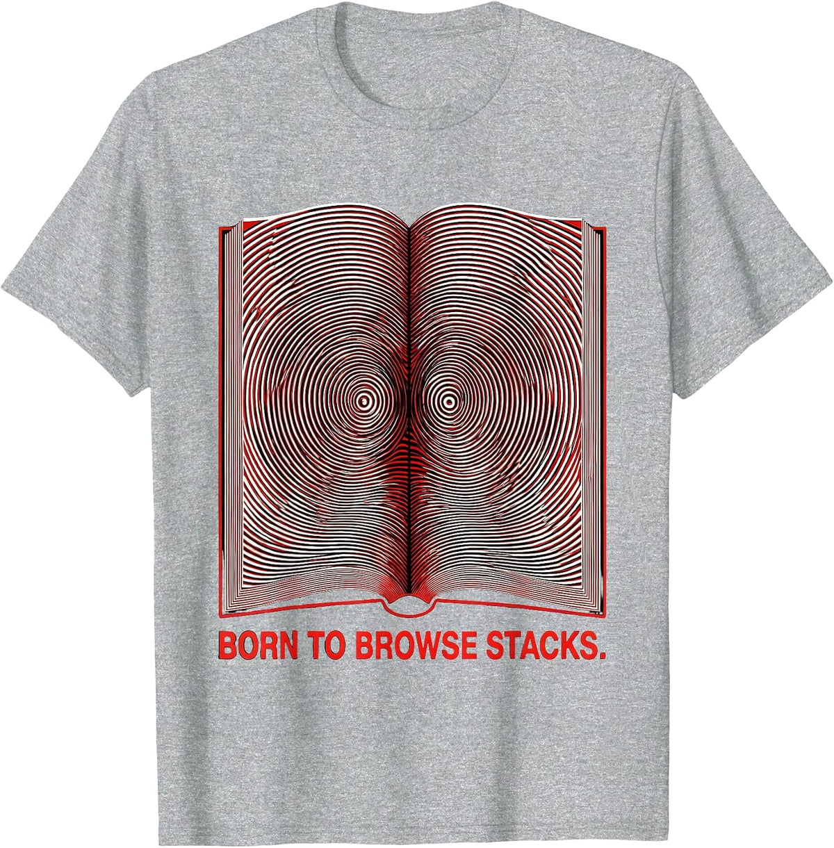 Men's Born to Browse Stacks Library Lover Design T-Shirt - Heather Grey