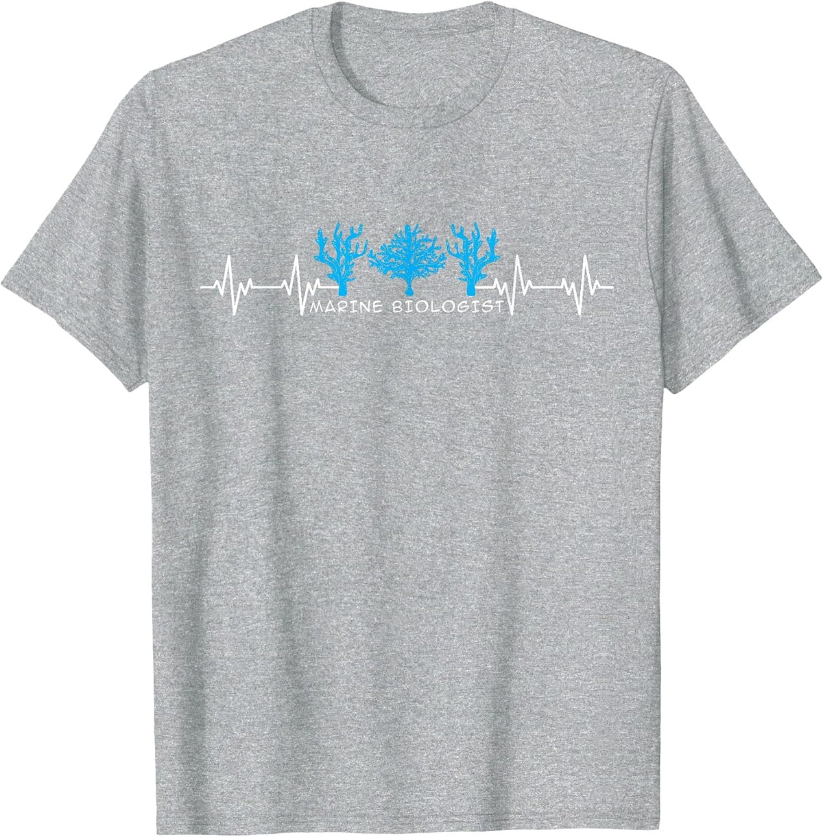 Marine Biologist Marine Biology Heartbeat T-Shirt - Heather Grey