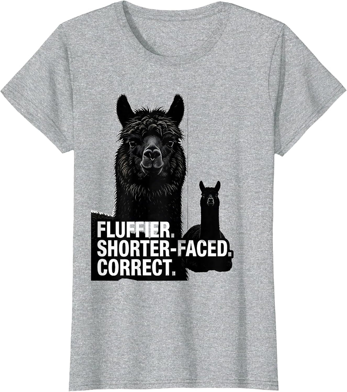 Fluffier Shorter-Faced Correct Funny Alpaca Lover Gift T-Shirt - Heather Grey