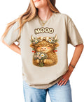 Mood Highland Cow Shirt Cute Floral Cow Graphic Tee for Women - As Pictured