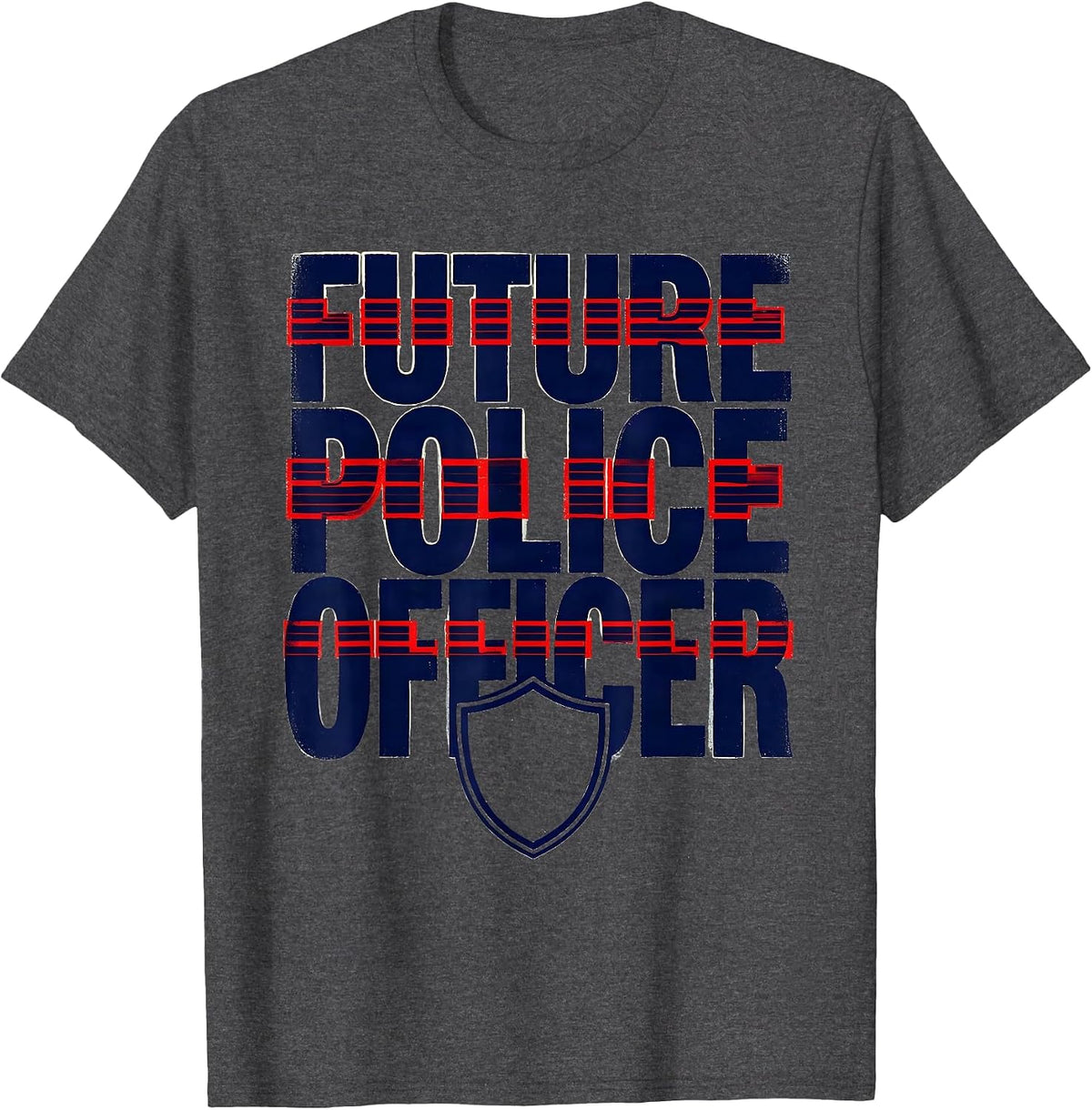 Future Police Officer Playful Kids Birthday Party Costume T-Shirt - Dark Heather Grey