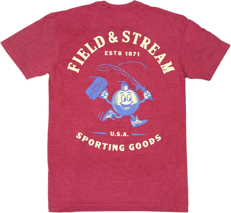Field & Stream Unisex Short Sleeve Graphic Tee, Cardinal Heather, Medium - As Pictured
