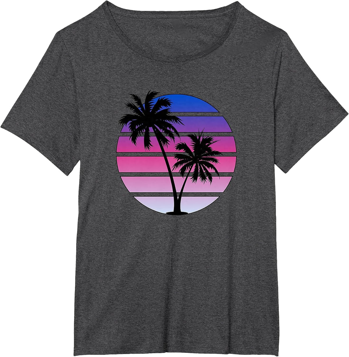 Synthwave Sunset T-Shirt - Dark Heather Grey