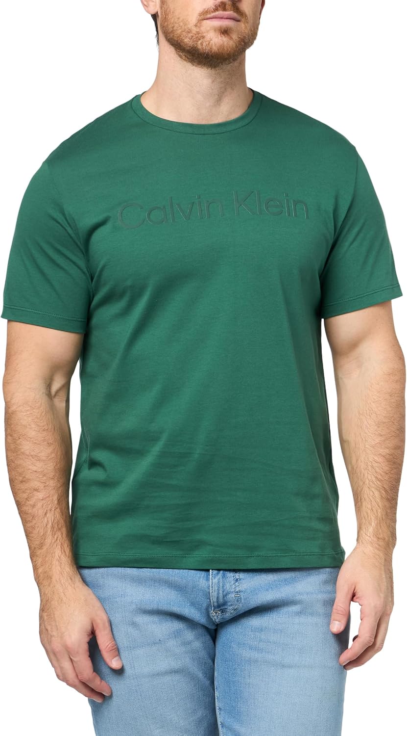 Calvin Klein Men's Relaxed Fit CK Logo Crewneck T-Shirt - Hunter Green