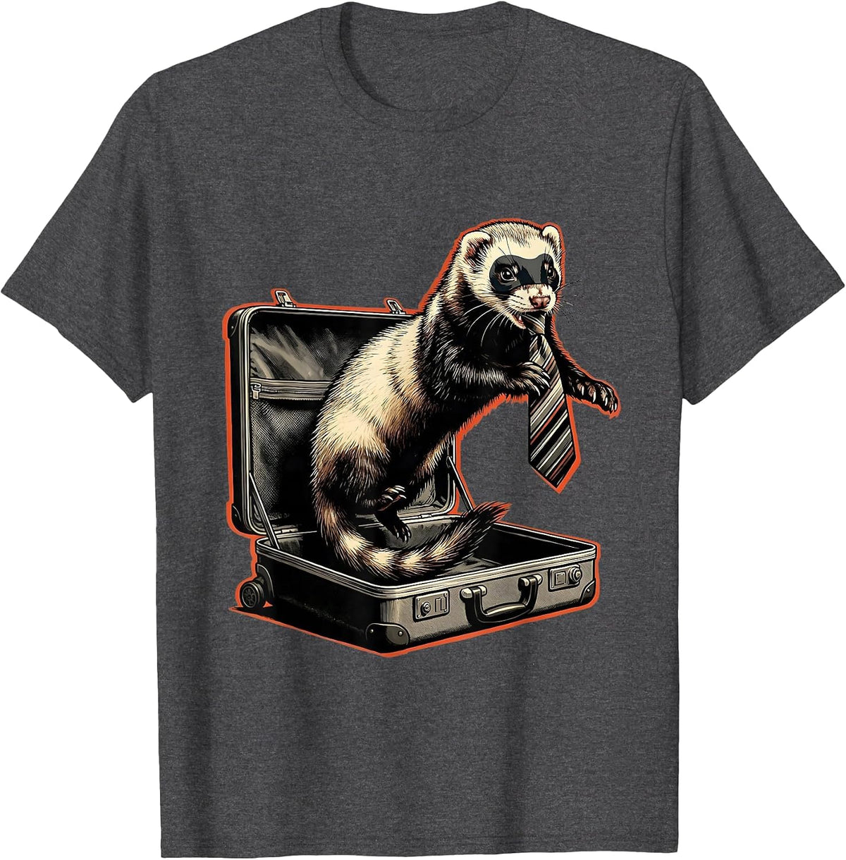 Men's Ferret Suitcase Burst Funny Ferret Lover Gift T-Shirt - Dark Heather Grey