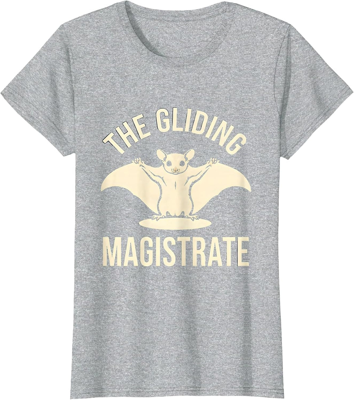 The Gliding Magistrate Funny Sugar Glider Animal Portrait T-Shirt - Heather Grey