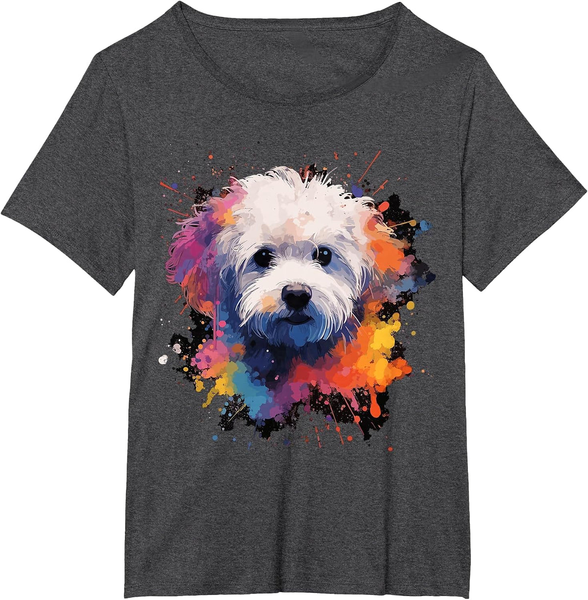 Bichon Frise Dog T-Shirt - Dark Heather Grey