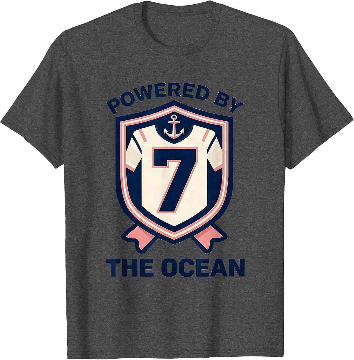 Powered by the Ocean Sailor Design T-Shirt - Dark Heather Grey