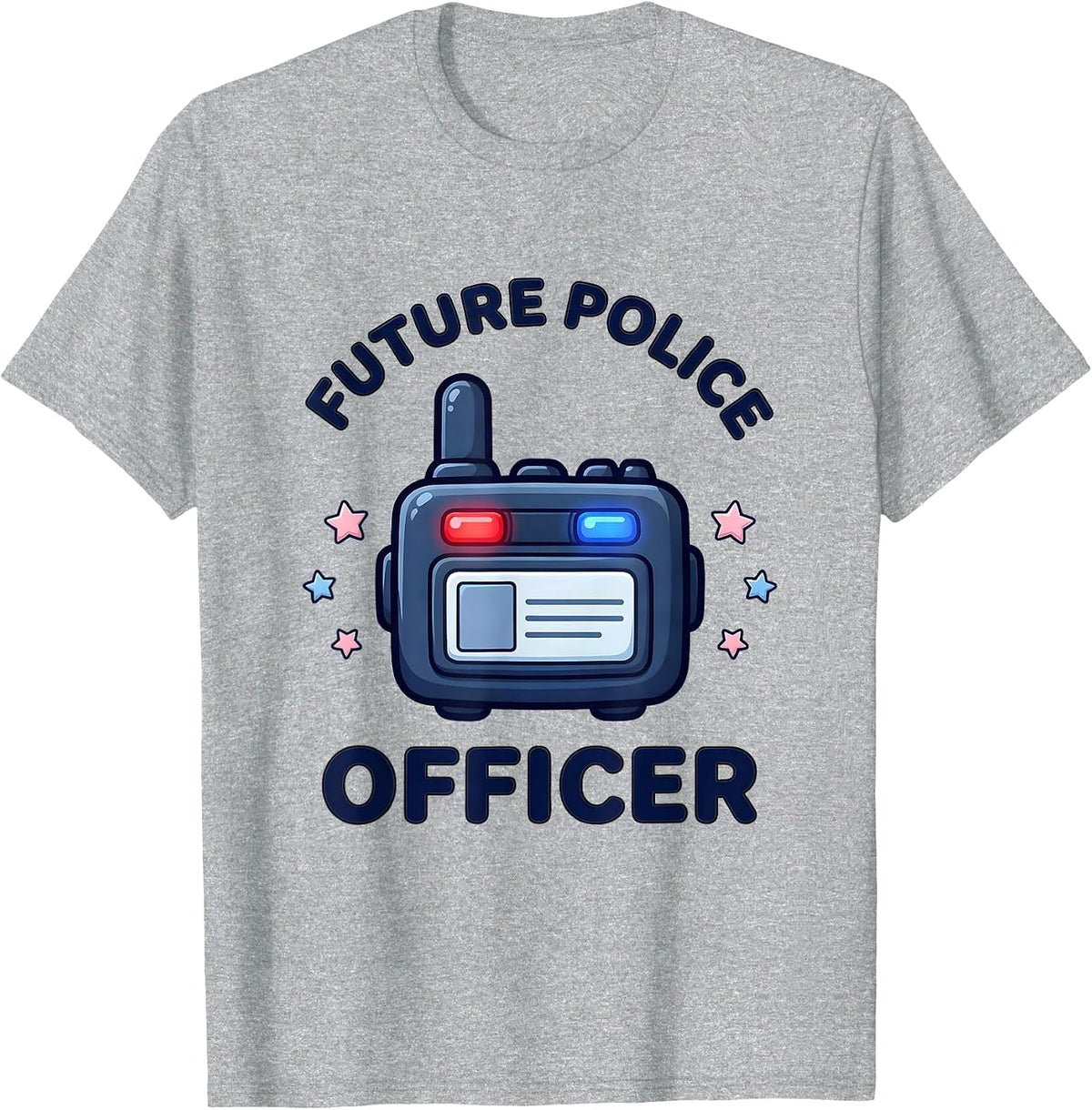 Men's Future Police Officer Cute Kawaii Kids Toddler Costume Play T-Shirt - Heather Grey