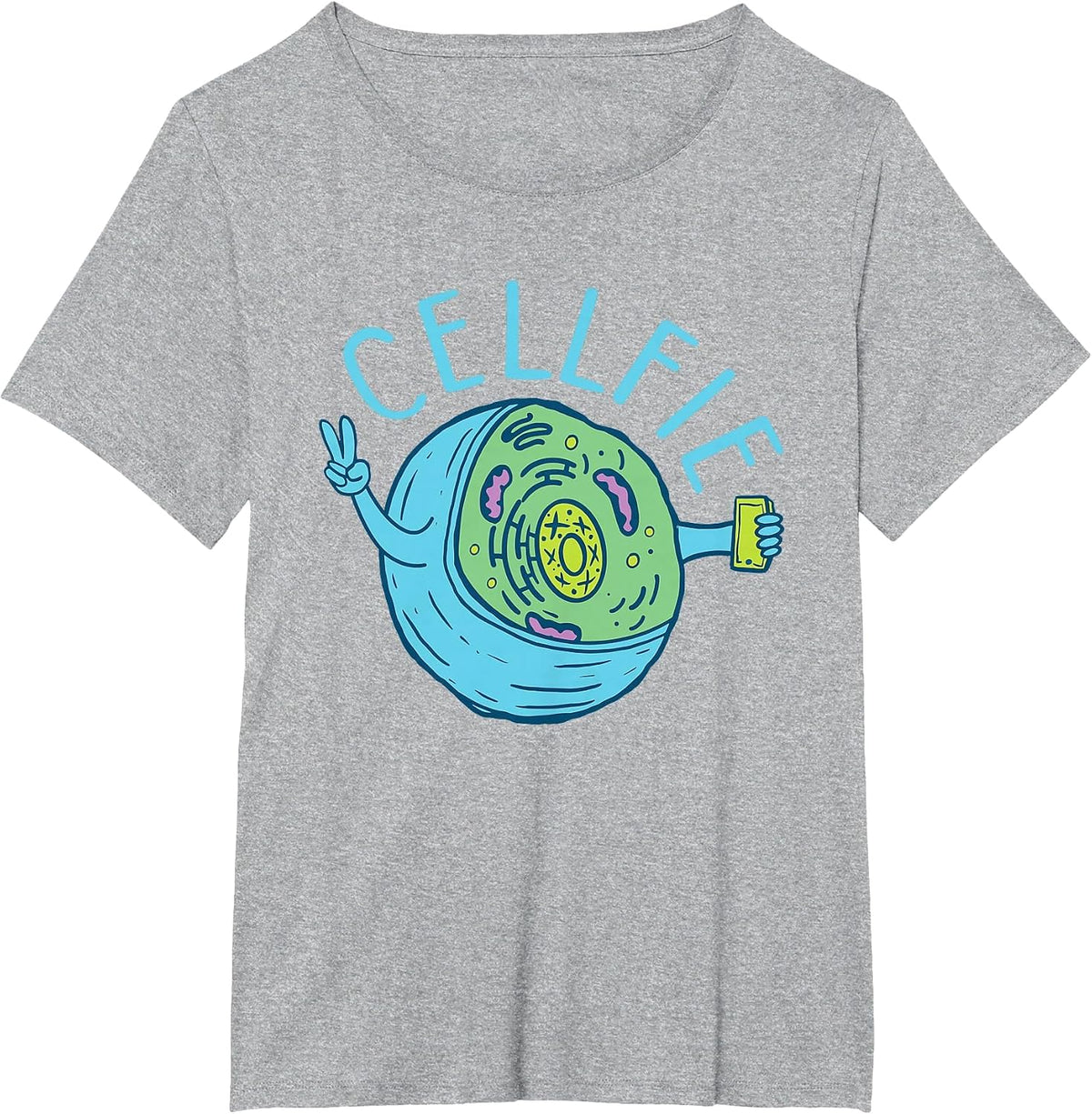 Cellfie - Funny Biologist Biology Student Cell Science T-Shirt - Heather Grey